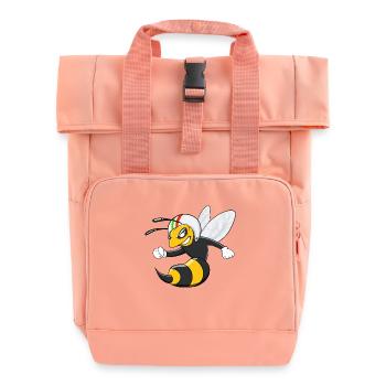 Cool Wasp Hornet with Helmet - Roll Top Backpack with Two Handles - chintz rose - Front