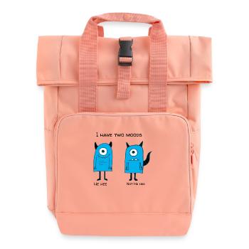 Zwei Stimmungen Monster Gruseliges Casual T-Shirt - Rolltop Rucksack mit zwei Griffen - Chintzrosa - Vorne