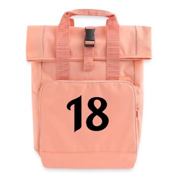 18 - Roll Top Backpack with Two Handles - chintz rose - Front