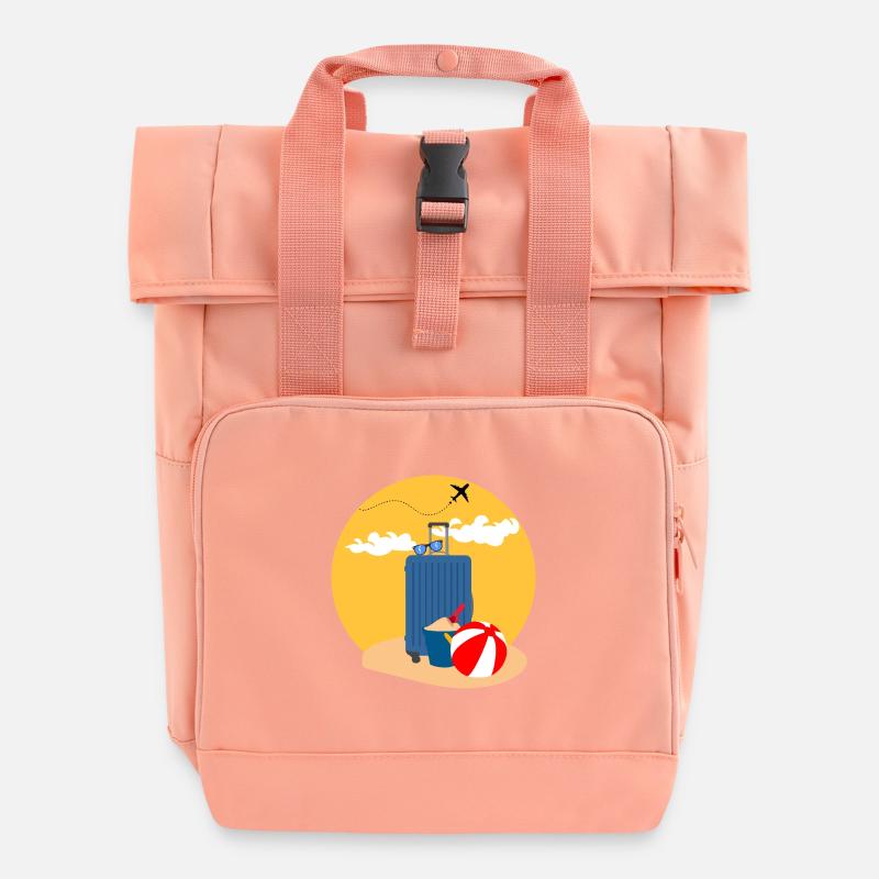 Reisen - Rolltop Rucksack mit zwei Griffen - Chintzrosa