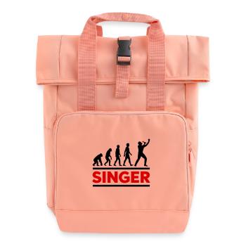 Singer Evolution Music Scene - Roll Top Backpack with Two Handles - chintz rose - Front
