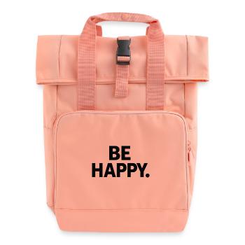 Motif joyeux inspirant avec une écriture positive - Sac à dos Roll Top à deux anses - rose liberty - Devant