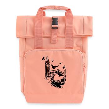 Venice - Roll Top Backpack with Two Handles - chintz rose - Front