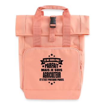 je ne suis pas parfait mais je suis agriculteur - Sac à dos Roll Top à deux anses - rose liberty - Devant