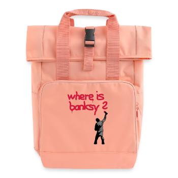 where is banksy - Rolltop Rucksack mit zwei Griffen - Chintzrosa - Vorne