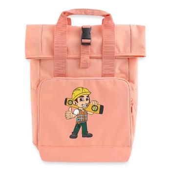 Maurer Handwerker - Rolltop Rucksack mit zwei Griffen - Chintzrosa - Vorne