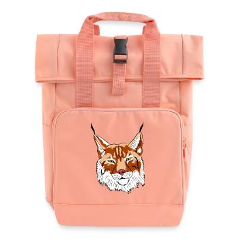 luchs raubtier raubkatze - Rolltop Rucksack mit zwei Griffen - Chintzrosa - Vorne