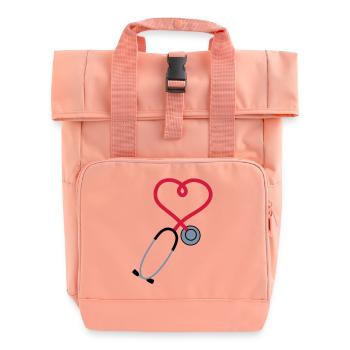 stethoscope_sp7 - Roll Top Backpack with Two Handles - chintz rose - Front