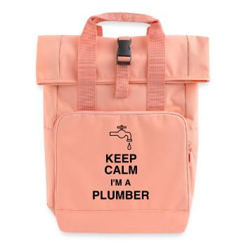 Plombier / Plomberie / Travail / Métier / Job - Sac à dos Roll Top à deux anses - rose liberty - Devant