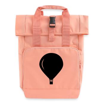 hot-air balloon - Roll Top Backpack with Two Handles - chintz rose - Front
