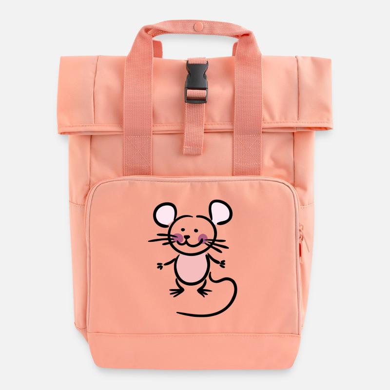 Maus - Rolltop Rucksack mit zwei Griffen - Chintzrosa