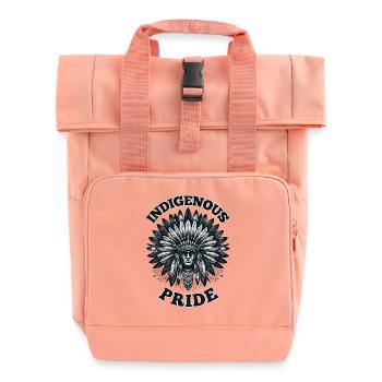 American Indian Indigenous Pride - Roll Top Backpack with Two Handles - chintz rose - Front