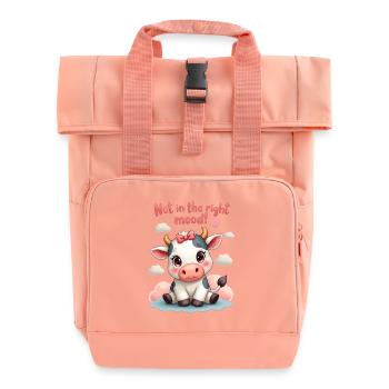 Süße traurige Kuh nicht in der richtigen Stimmung - Rolltop Rucksack mit zwei Griffen - Chintzrosa - Vorne