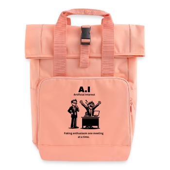 A.I - Artificial Interest Faking enthusiasm one me - Roll Top Backpack with Two Handles - chintz rose - Front