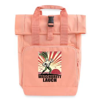 Washboard Garlic with Washboard Abs - Roll Top Backpack with Two Handles - chintz rose - Front