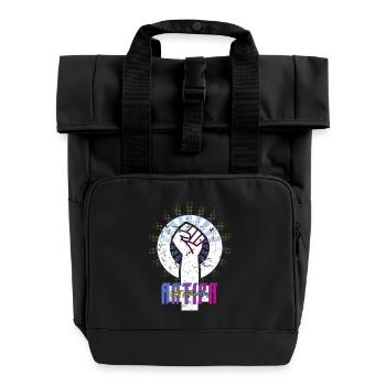 Anti-Patriarchy Shirt Design for Feminists - Roll Top Backpack with Two Handles - black - Front