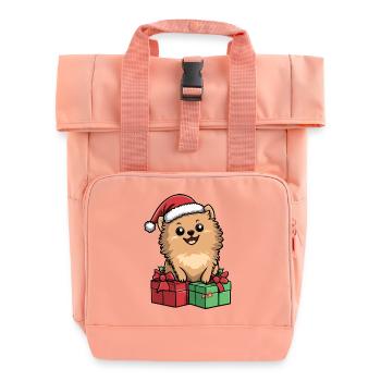 Cadeaux de Noël pour chien de Poméranie - Sac à dos Roll Top à deux anses - rose liberty - Devant