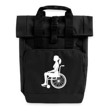Dame en fauteuil roulant - Sac à dos Roll Top à deux anses - noir - Devant