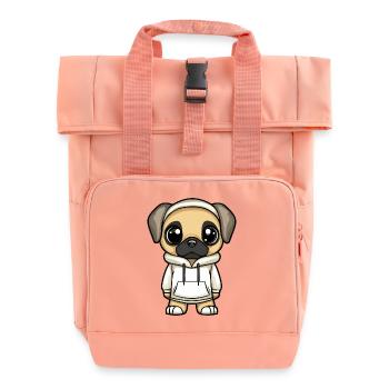 Boxer Dog Funny - Roll Top Backpack with Two Handles - chintz rose - Front