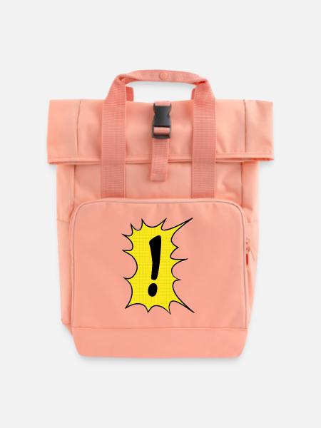 Das Ausrufezeichen im Comic Stil - Rolltop Rucksack mit zwei Griffen - Chintzrosa