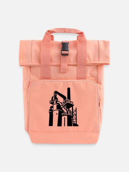 Fabrik Symbol Völklingen - Rolltop Rucksack mit zwei Griffen - Chintzrosa