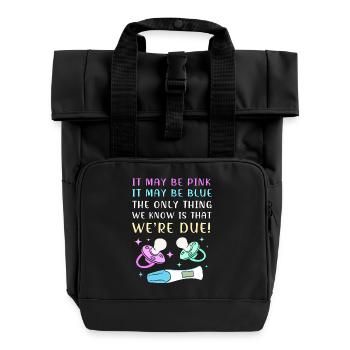 Gender Reveal Silvester - Rolltop Rucksack mit zwei Griffen - Schwarz - Vorne