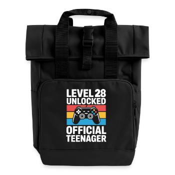 Level 28 Freigeschaltetes Tee-Tee - Rolltop Rucksack mit zwei Griffen - Schwarz - Vorne