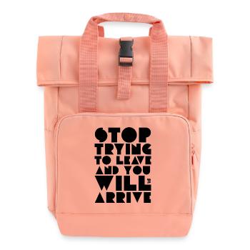 Lao Tzu quote - Roll Top Backpack with Two Handles - chintz rose - Front