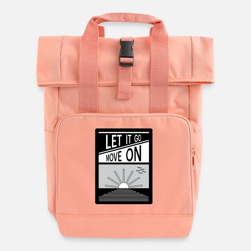 Loslassen. Mach weiter. - Rolltop Rucksack mit zwei Griffen - Chintzrosa