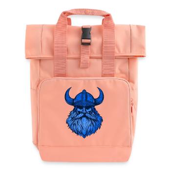 Wikinger Kopf - Rolltop Rucksack mit zwei Griffen - Chintzrosa - Vorne