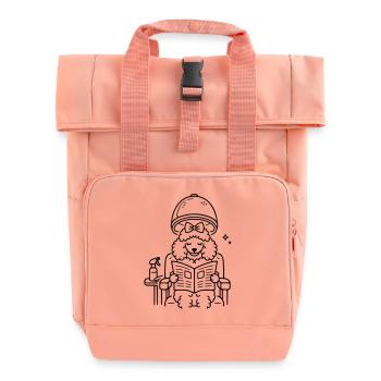 Pudel beim Frisör - Rolltop Rucksack mit zwei Griffen - Chintzrosa - Vorne