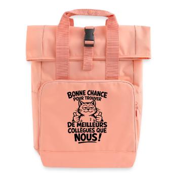Bonne chance pour meilleurs collègues - Sac à dos Roll Top à deux anses - rose liberty - Devant