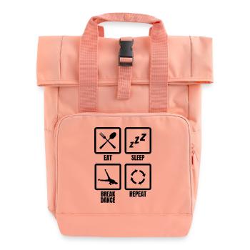 Breakdancer Tagesablauf - Rolltop Rucksack mit zwei Griffen - Chintzrosa - Vorne