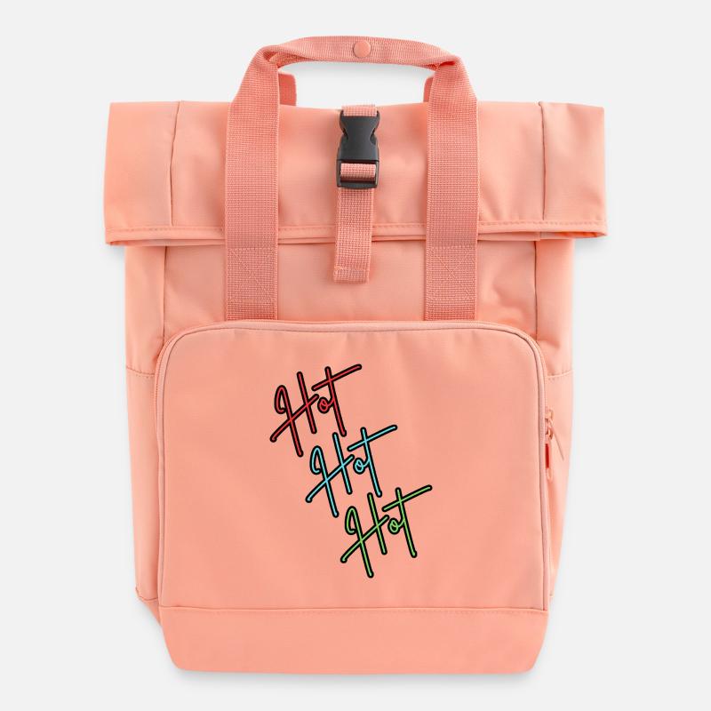 Hot Hot Hot - Roll Top Backpack with Two Handles - chintz rose
