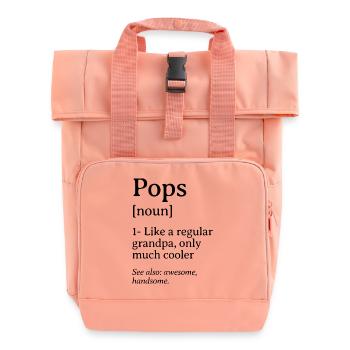Pops Definition lustiges Zitat-Design - Rolltop Rucksack mit zwei Griffen - Chintzrosa - Vorne