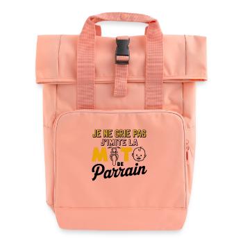 I imitate the Godfather's Motorcycle - Roll Top Backpack with Two Handles - chintz rose - Front