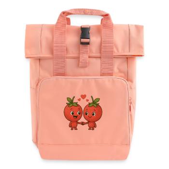 Fraises avec cœurs - Sac à dos Roll Top à deux anses - rose liberty - Devant