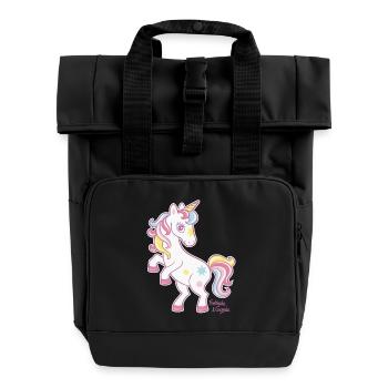 Kleine Eenhoorn - Rolltop rugzak met twee hengsels - zwart - Voor