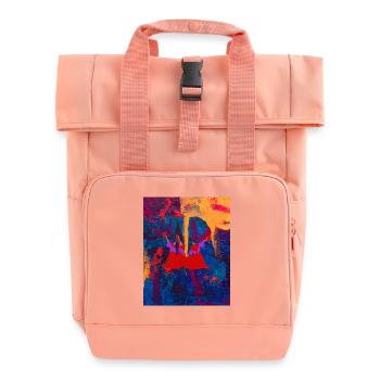Fiesta de Colores - Roll Top Backpack with Two Handles - chintz rose - Front