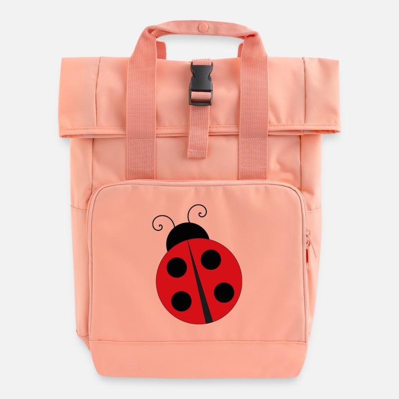 Marienkäfer Ladybug - Roll Top Backpack with Two Handles - chintz rose