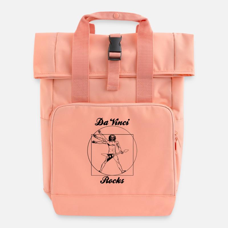 rock n roll Leonard de Vinci - Rolltop Rucksack mit zwei Griffen - Chintzrosa