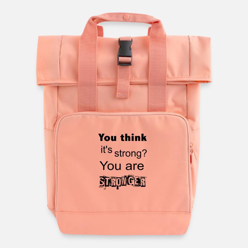 You are Stronger - Mutmacher - Roll Top Backpack with Two Handles - chintz rose
