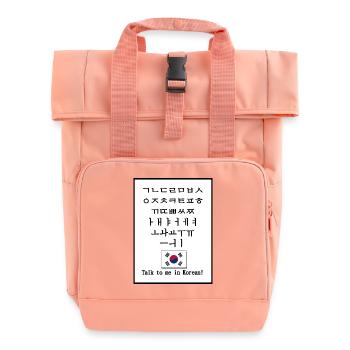 Talk to me in Korean - Roll Top Backpack with Two Handles - chintz rose - Front