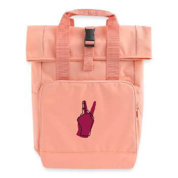 peace wine - Rolltop Rucksack mit zwei Griffen - Chintzrosa - Vorne