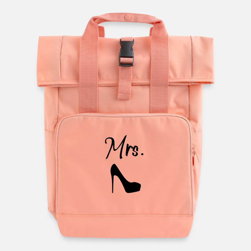 Mrs. Wedding - Roll Top Backpack with Two Handles - chintz rose