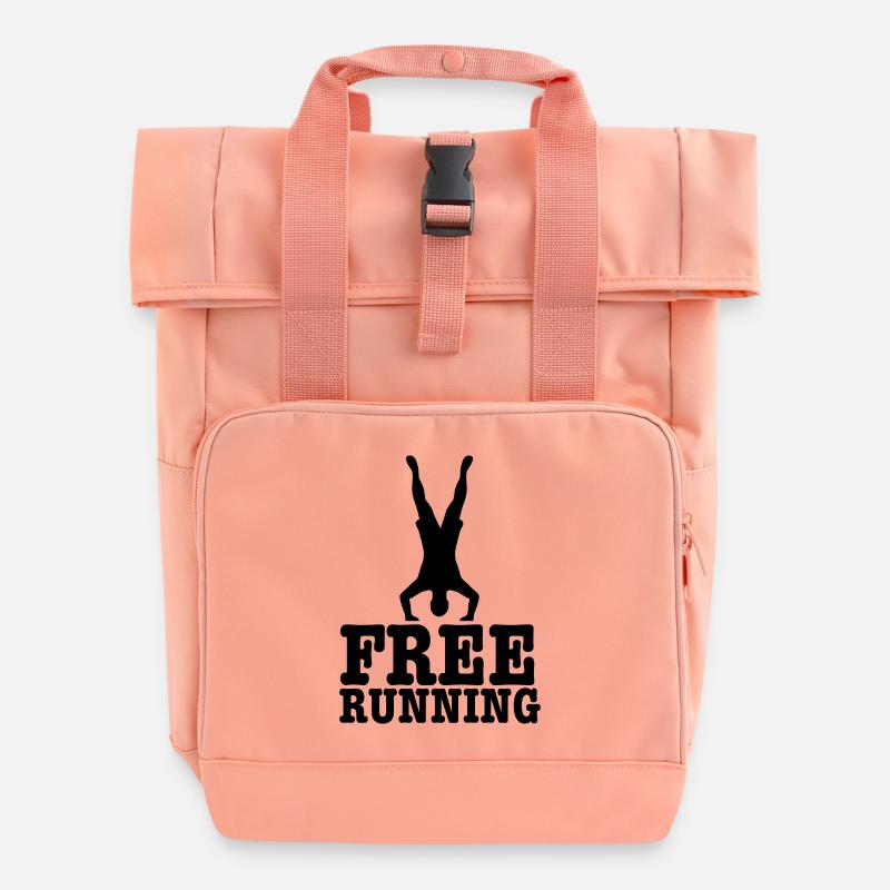 free running - Roll Top Backpack with Two Handles - chintz rose