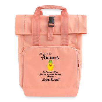 Fröhliche Ananas für sonnige Vibes im Alltag - Rolltop Rucksack mit zwei Griffen - Chintzrosa - Vorne