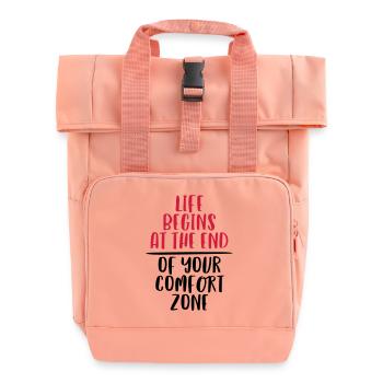 LIFE BEGINS AT THE END OF YOUR COMFORT ZONE - Roll Top Backpack with Two Handles - chintz rose - Front