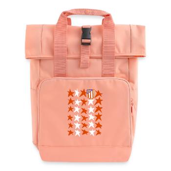 Rot-weiße Sterne - Rolltop Rucksack mit zwei Griffen - Chintzrosa - Vorne