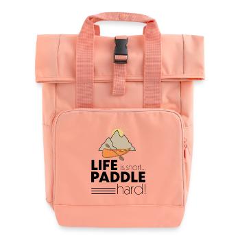 canoe - Roll Top Backpack with Two Handles - chintz rose - Front